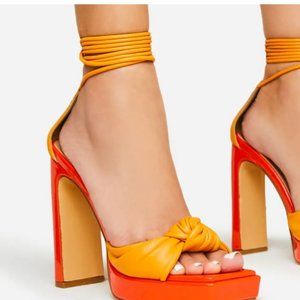 Platform lace up sandles